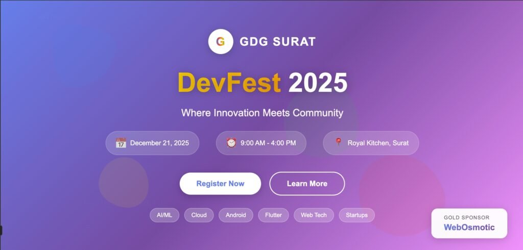 GDG Surat DevFest 2025 | Dec 21